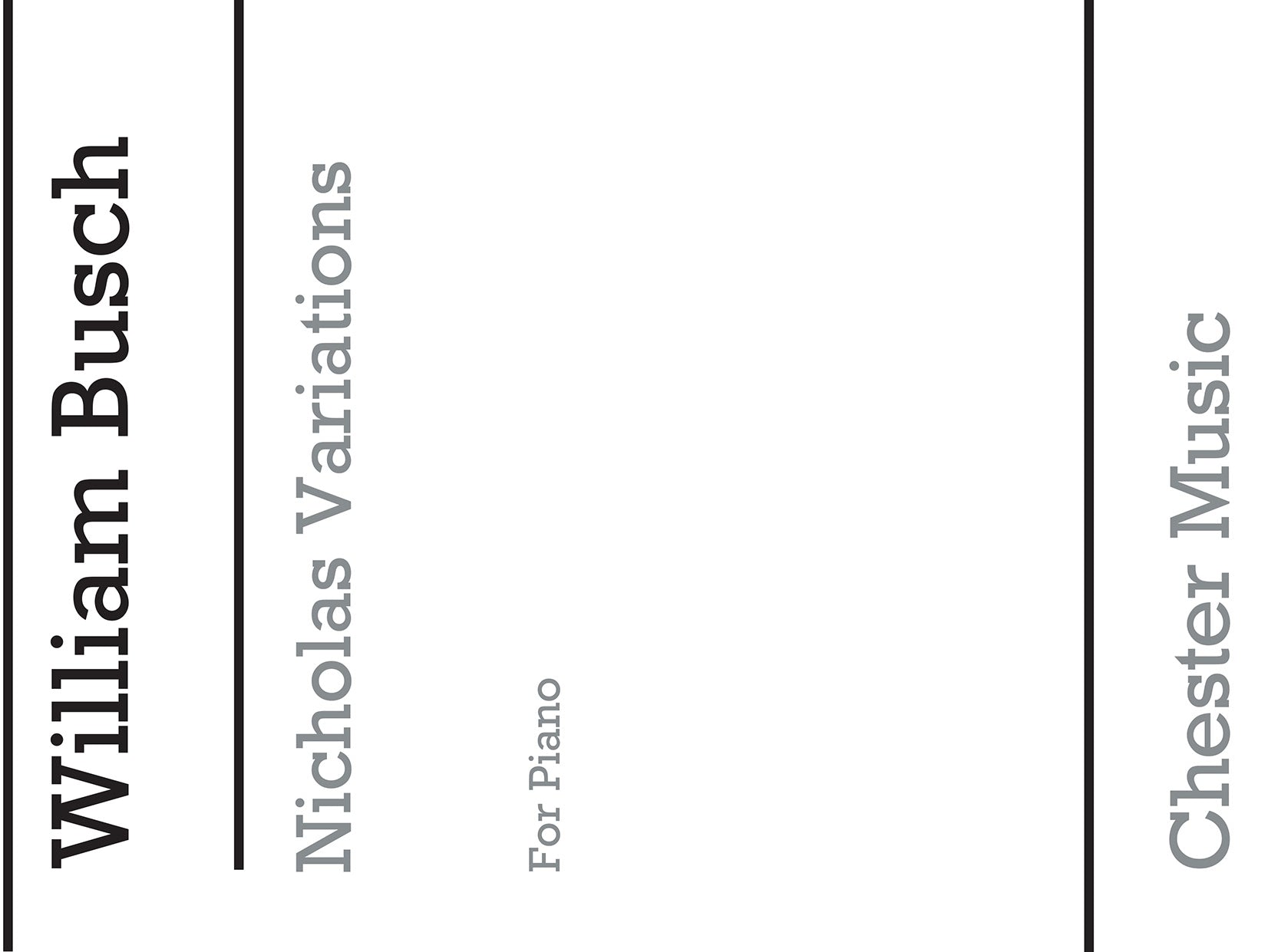 Nicholas Variations for Piano Solo de William Busch, Livre pour piano