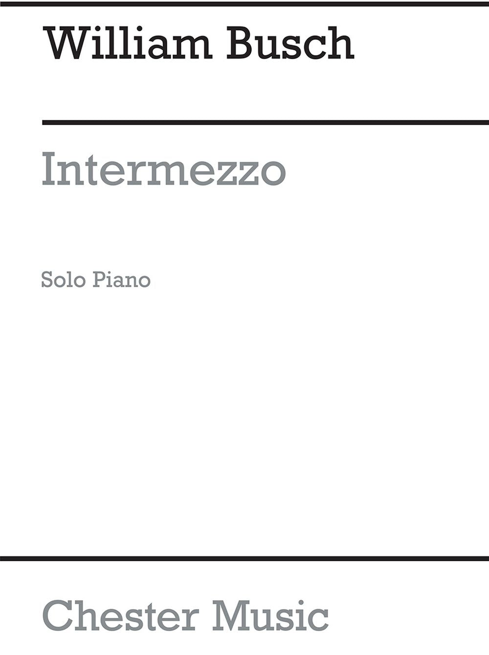 Intermezzo de William Busch, Livre pour piano