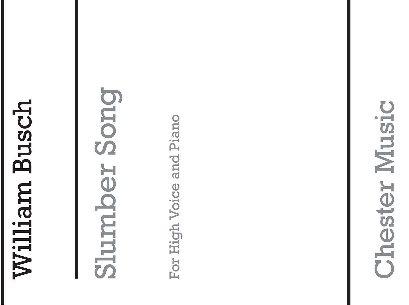 Slumber Song de William Busch, Livre pour voix aiguë et Piano