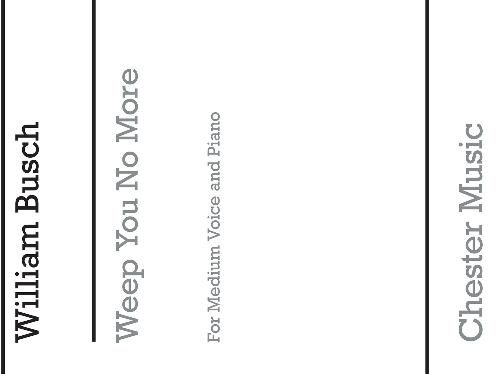 Weep You No More de William Busch, Livre pour voix moyenne et Piano