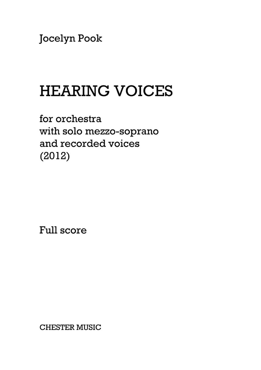 Hearing Voices de Jocelyn Pook, Partition pour orchestre et Voix de mezzo-soprano