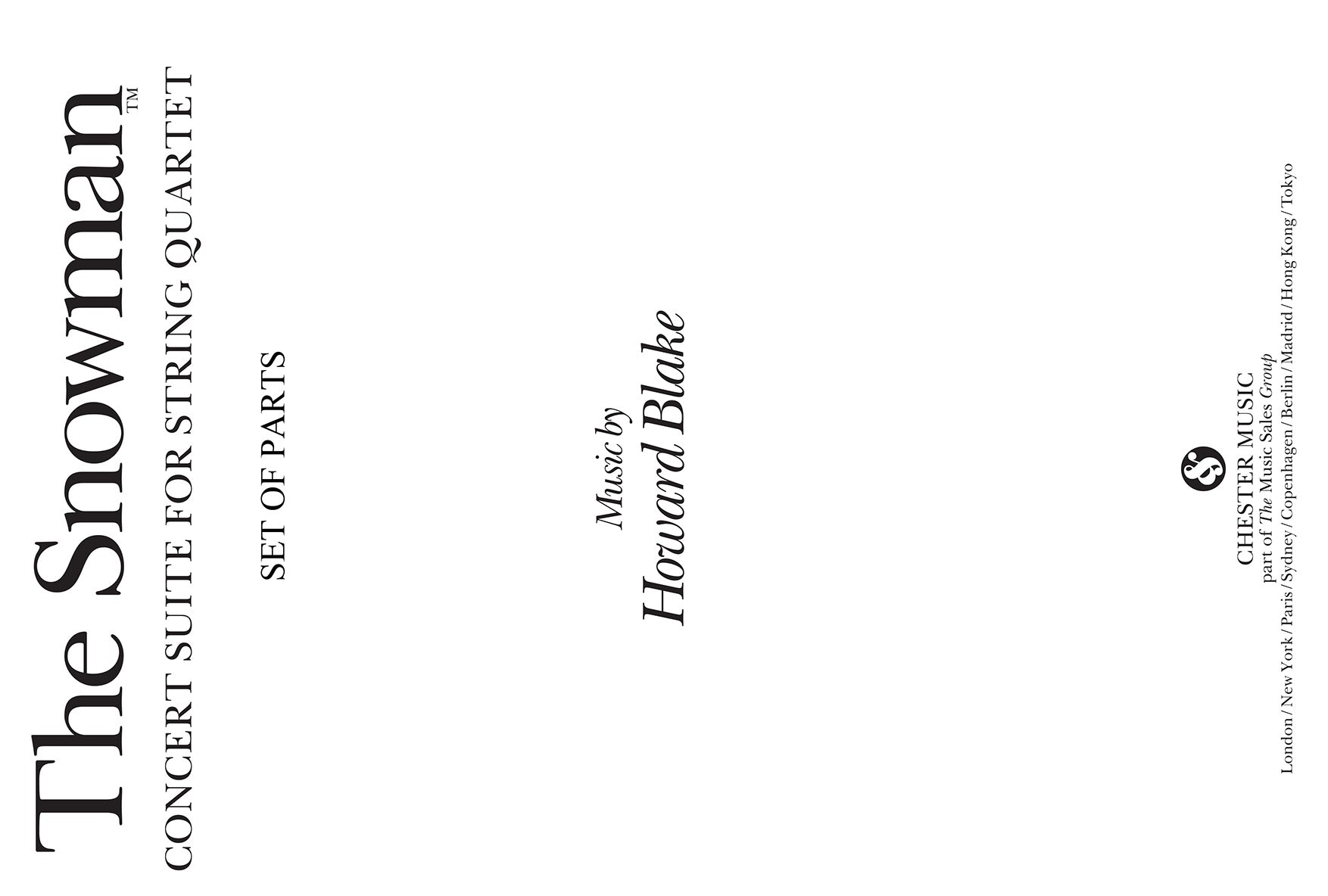 The Snowman - Concert Suite For String Quartet de Howard Blake, Livre pour quatuor à cordes