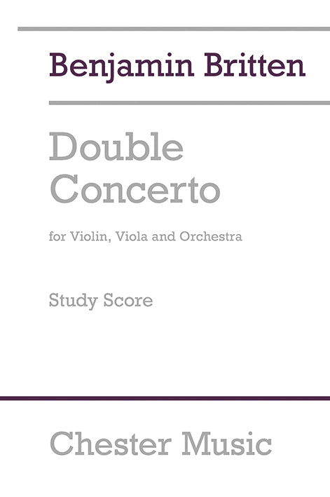 Double Concerto de Benjamin Britten, Partition d'étude pour violon et Alto et Orchestre