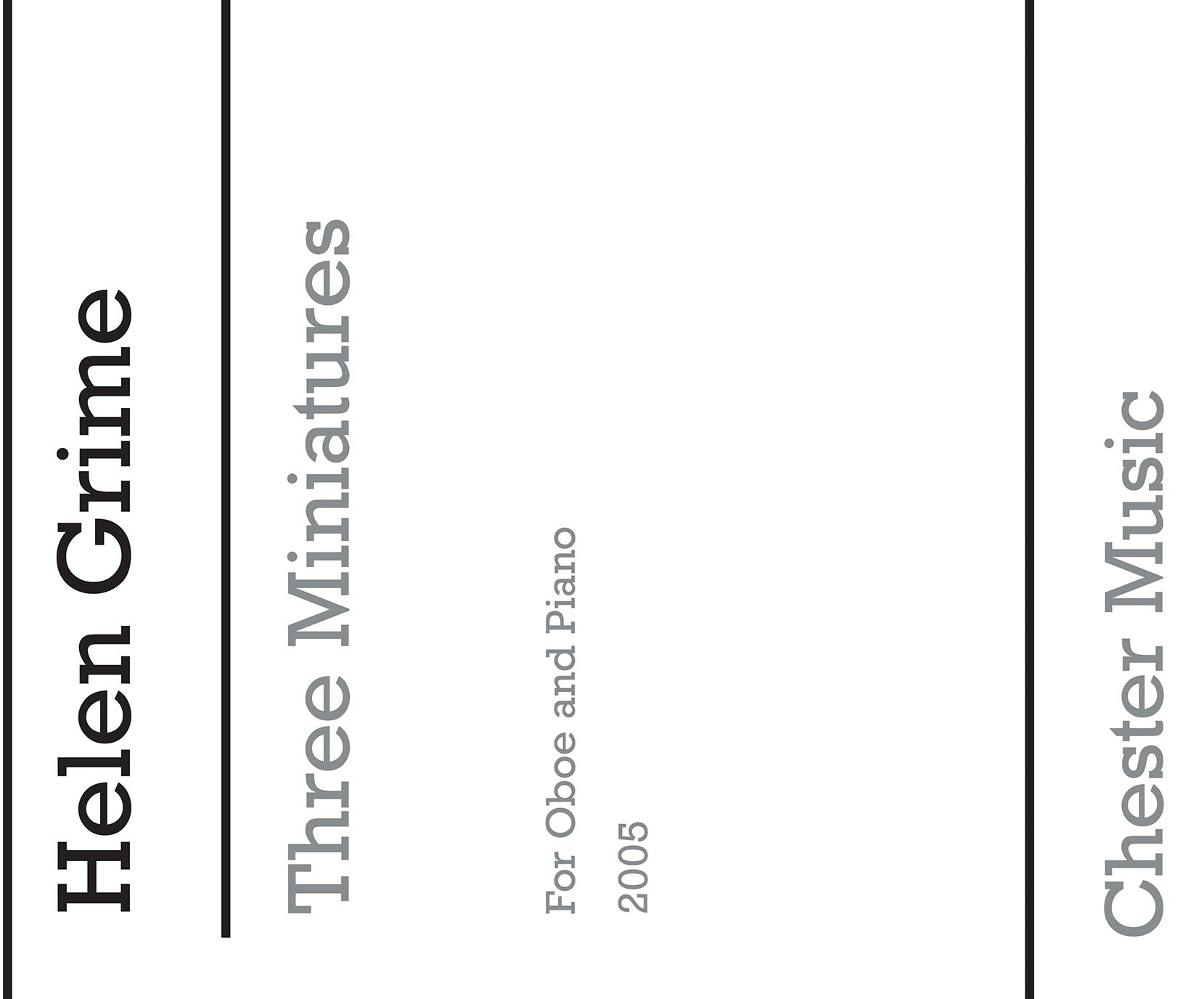 Three Miniatures de Helen Grime, Livre pour hautbois et Piano