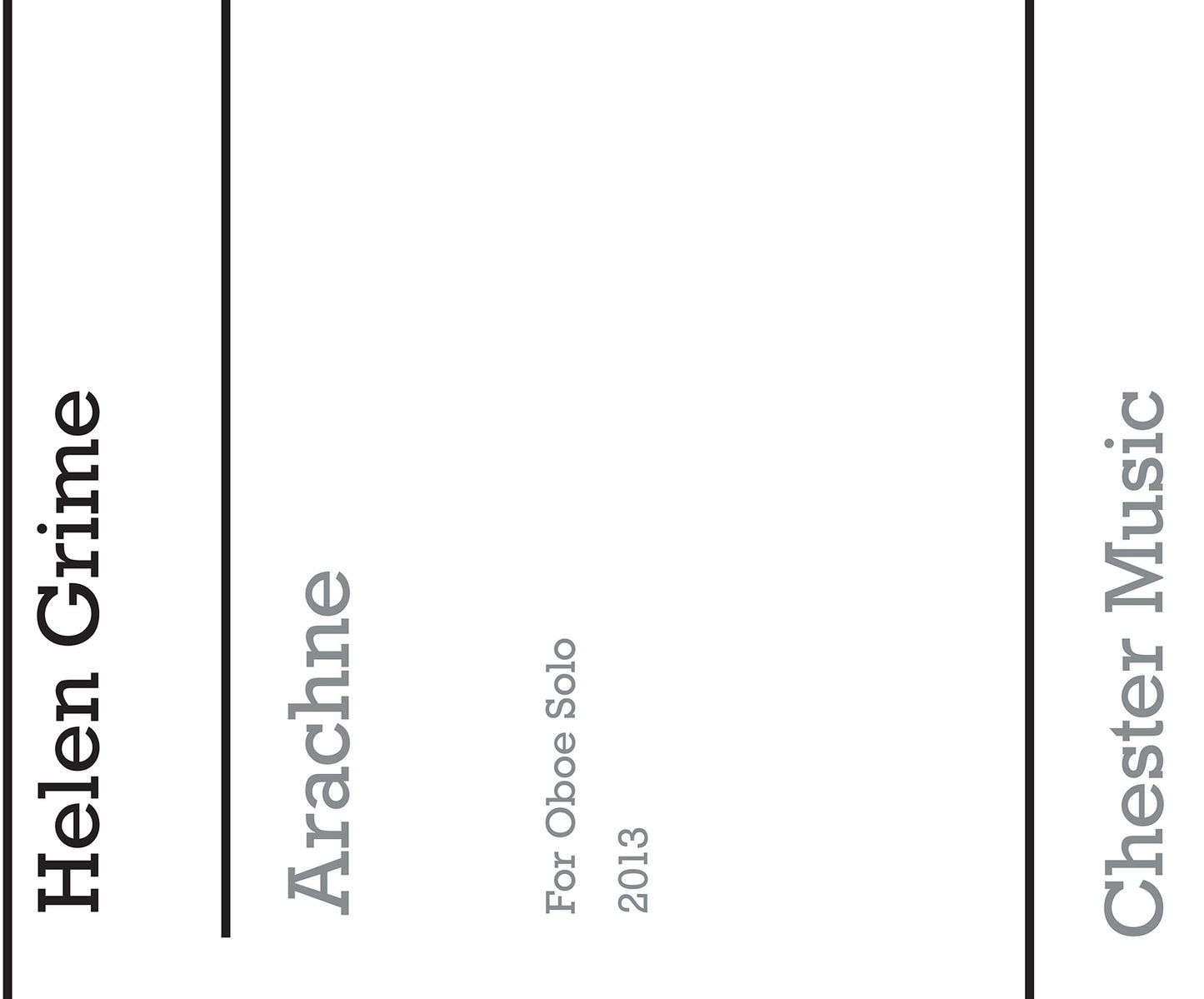 Arachne de Helen Grime, Livre pour hautbois