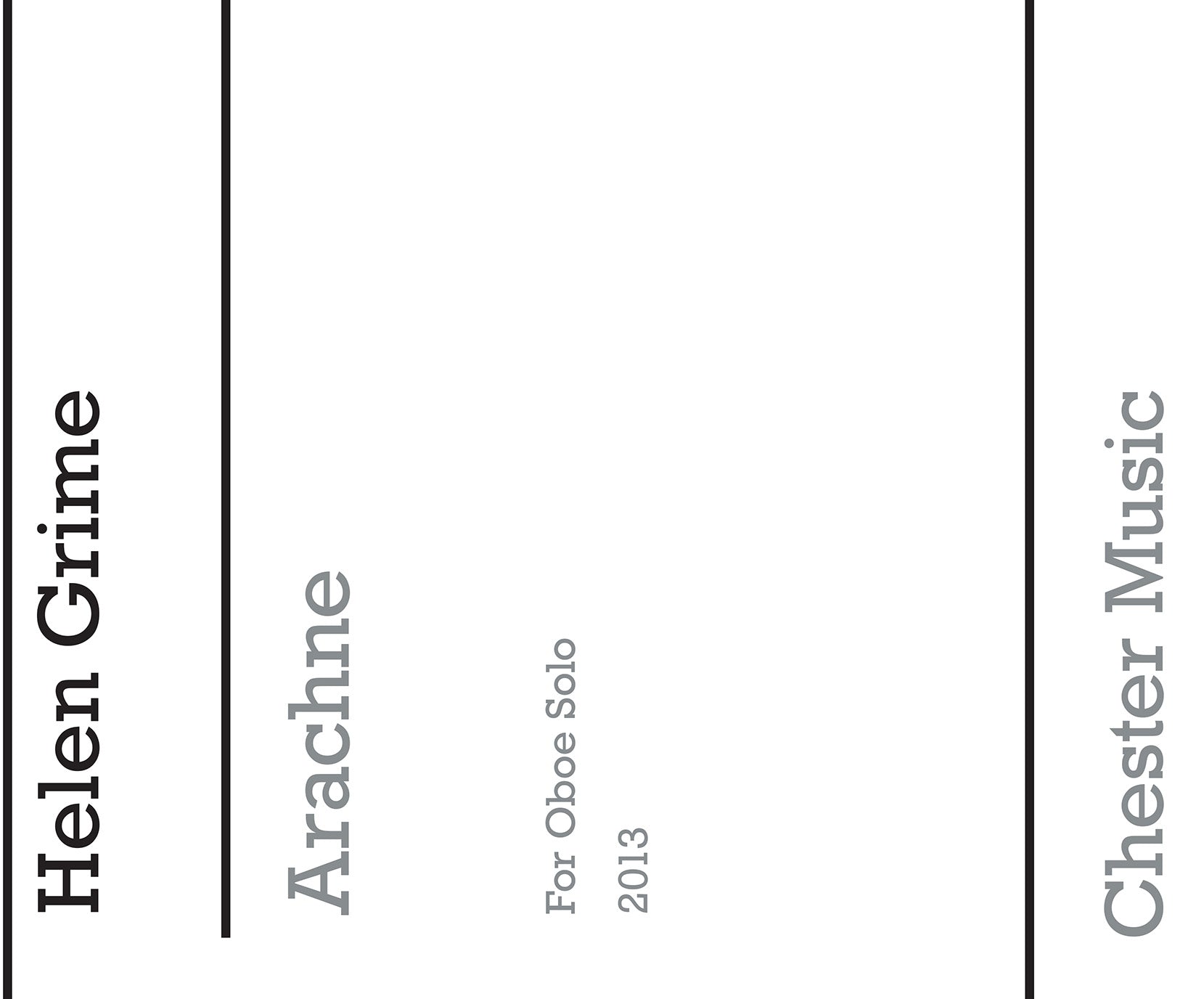 Arachne de Helen Grime, Livre pour hautbois