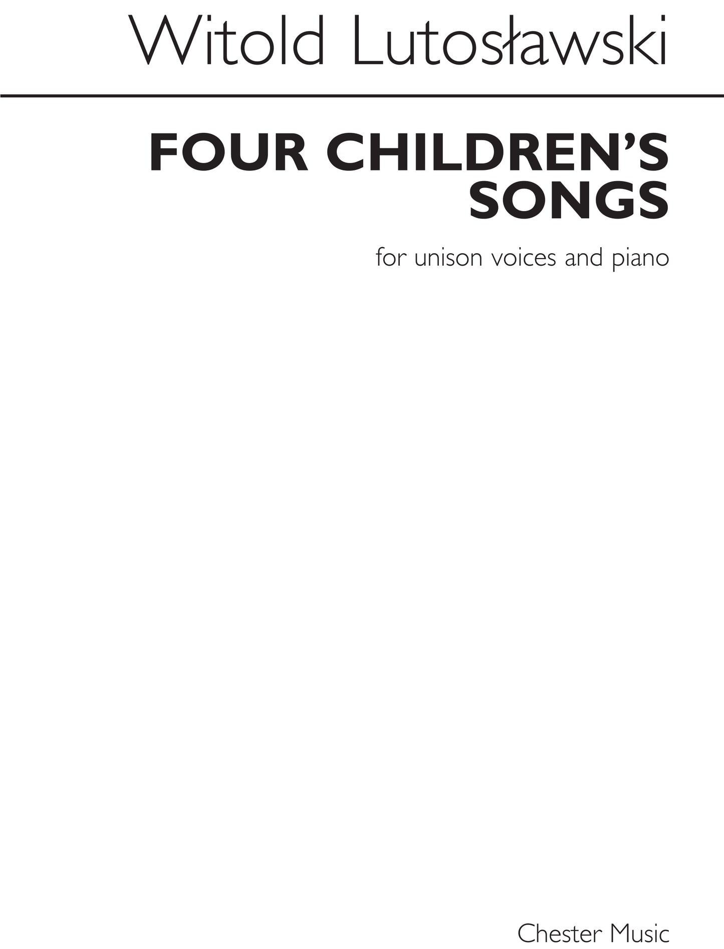 Four Children's Songs de Witold Lutoslawski, Livre pour voix et Piano