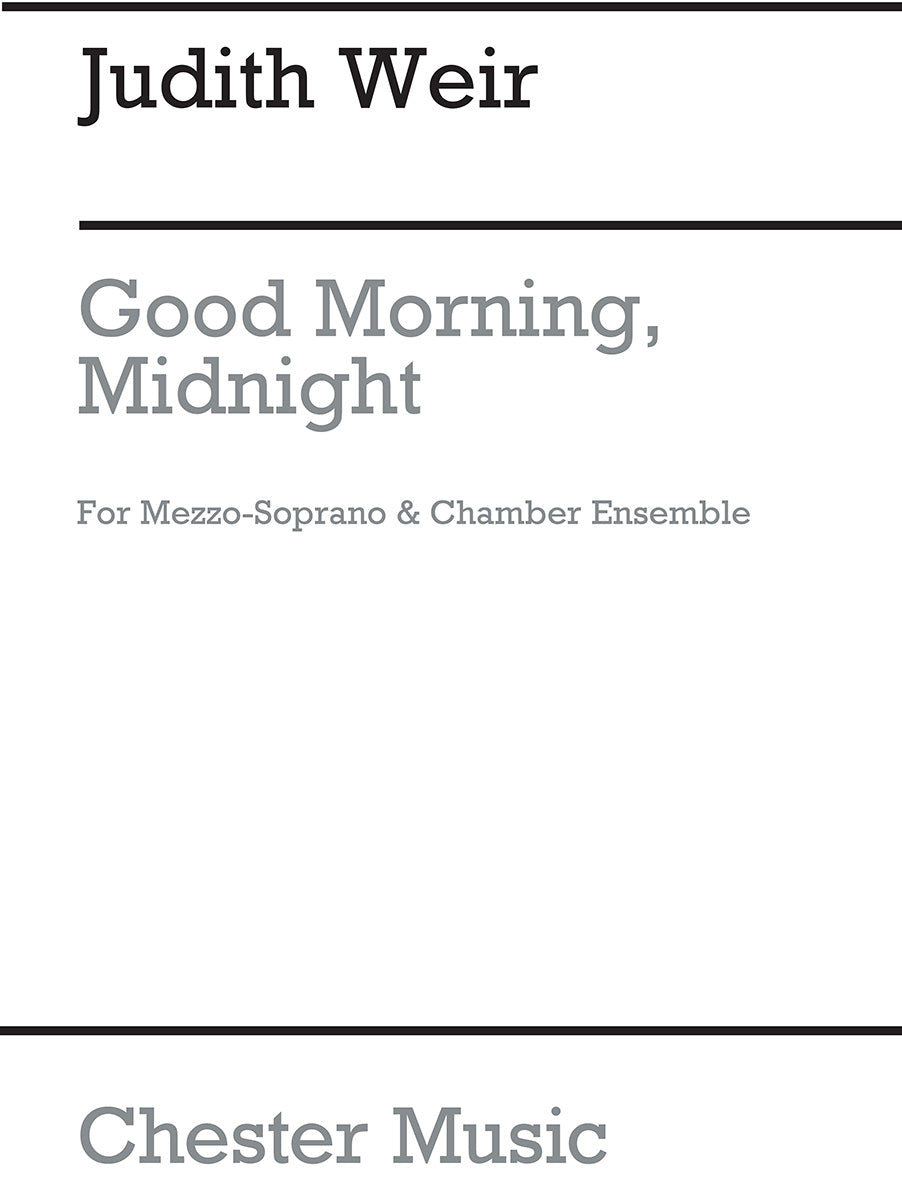 Good Morning, Midnight de Judith Weir, Partition d'étude pour orchestre et Voix de mezzo-soprano
