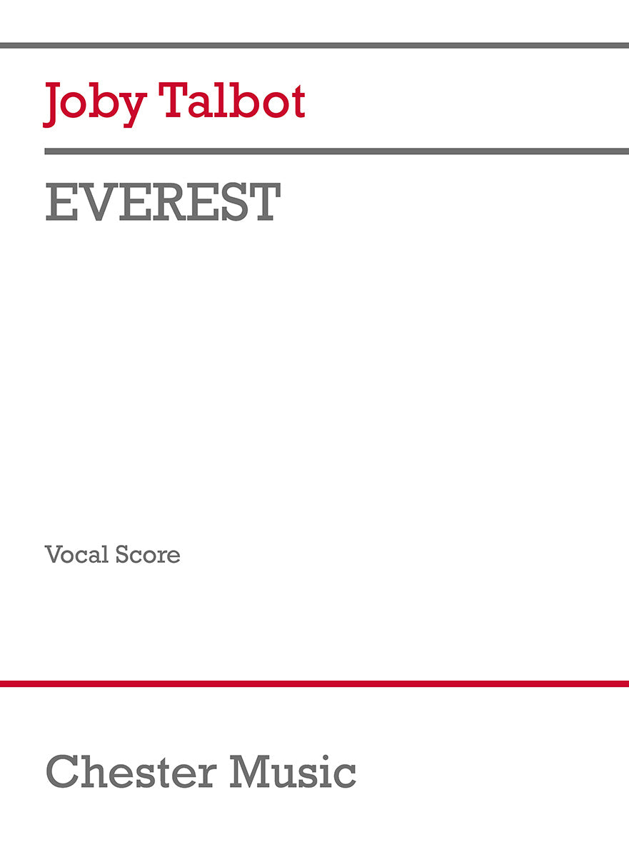 Everest de Joby Talbot, Réduction pour piano pour sATB et Piano