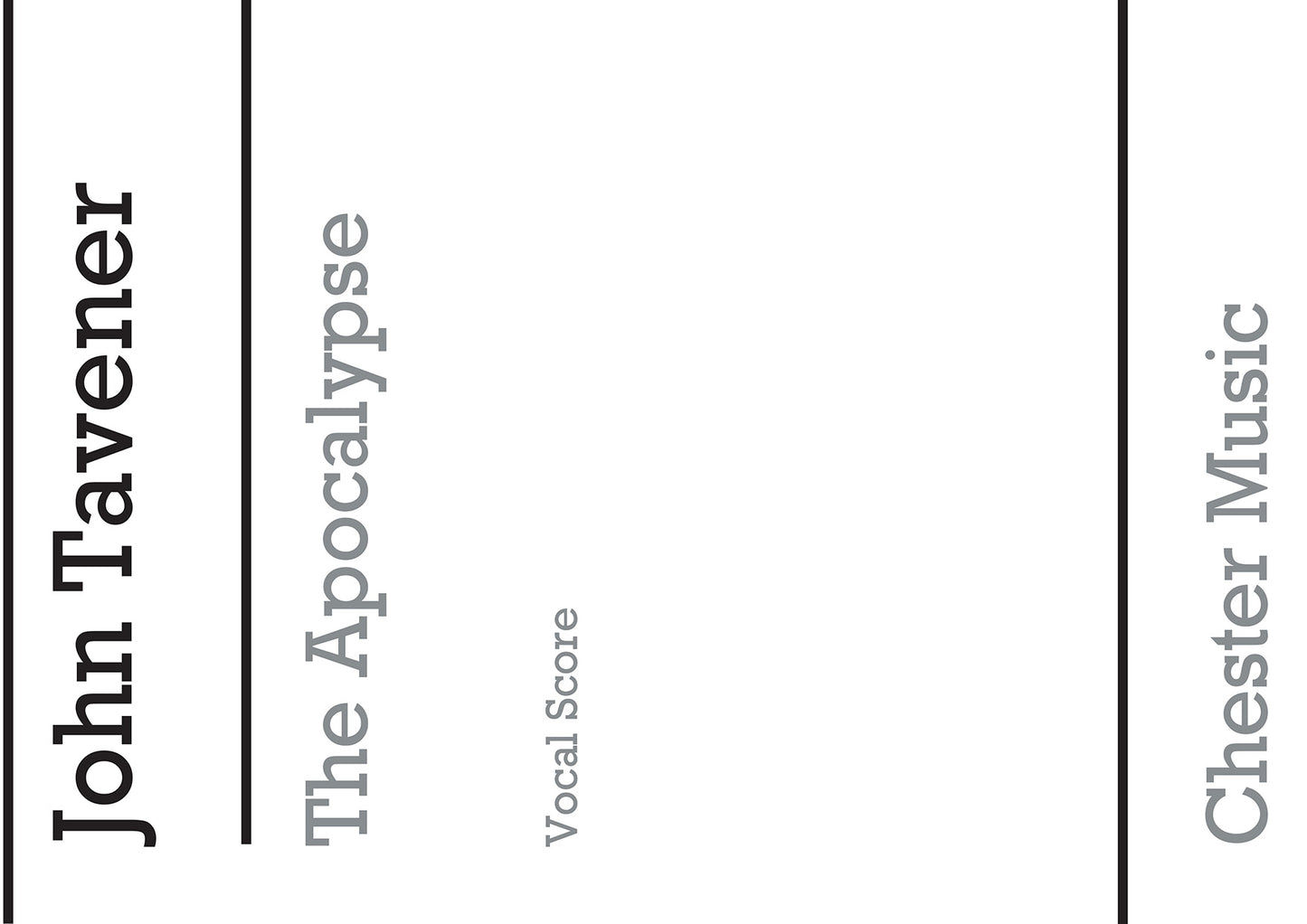 The Apocalypse de John Tavener, Réduction pour piano pour sATB et Piano