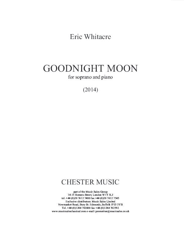 Goodnight Moon de Eric Whitacre, Réduction pour piano pour voix de soprano et Piano