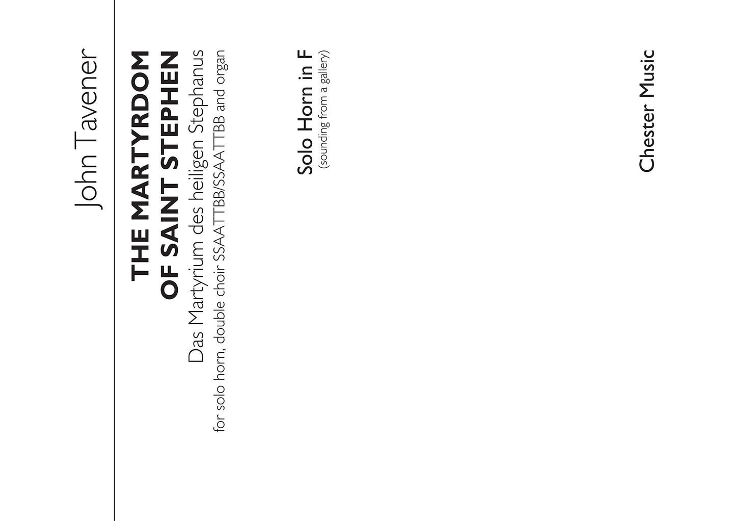 The Martyrdom Of St Stephen (Horn Part) de John Tavener, Livre pour cor