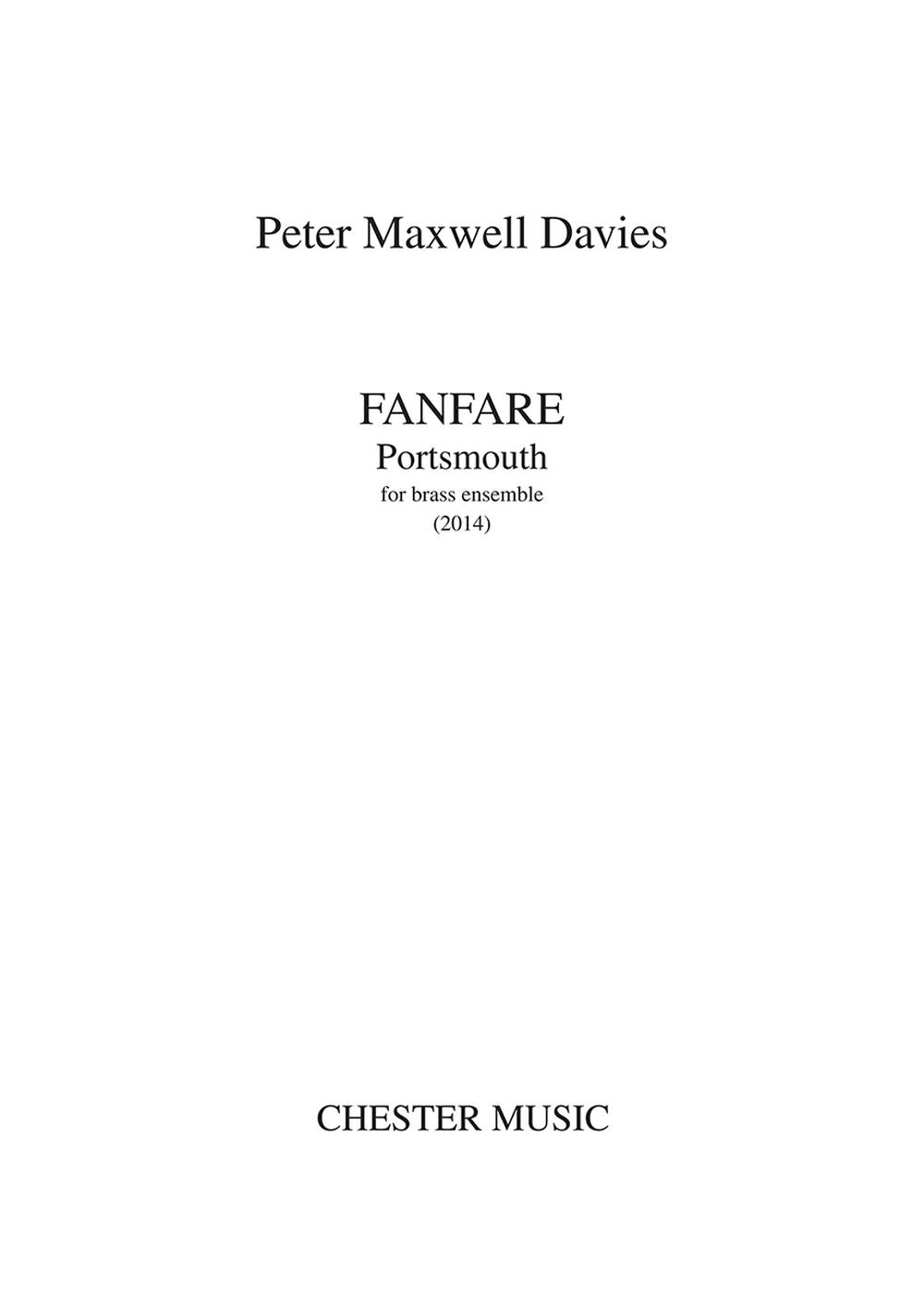 Fanfare Portsmouth de Peter Maxwell Davies, Partition pour ensemble de cuivres