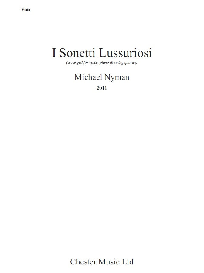 I Sonetti Lussuriosi de Michael Nyman, Jeu de parties pour quintette avec piano