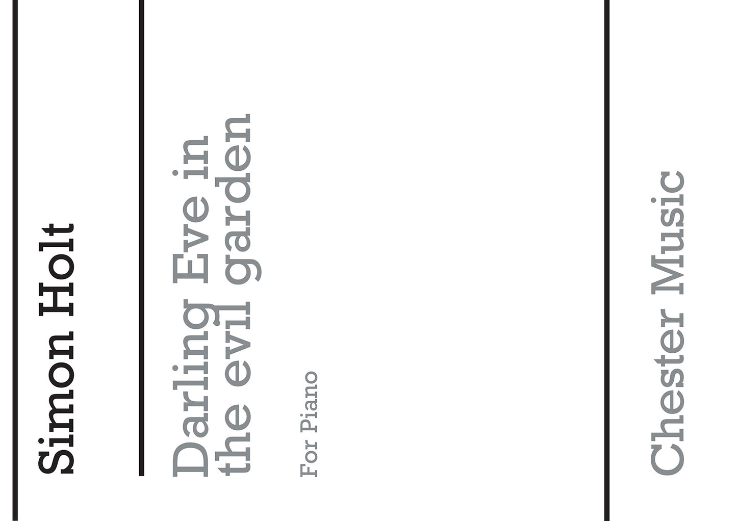 Darling Eve in the Evil Garden de Simon Holt, Livre pour piano