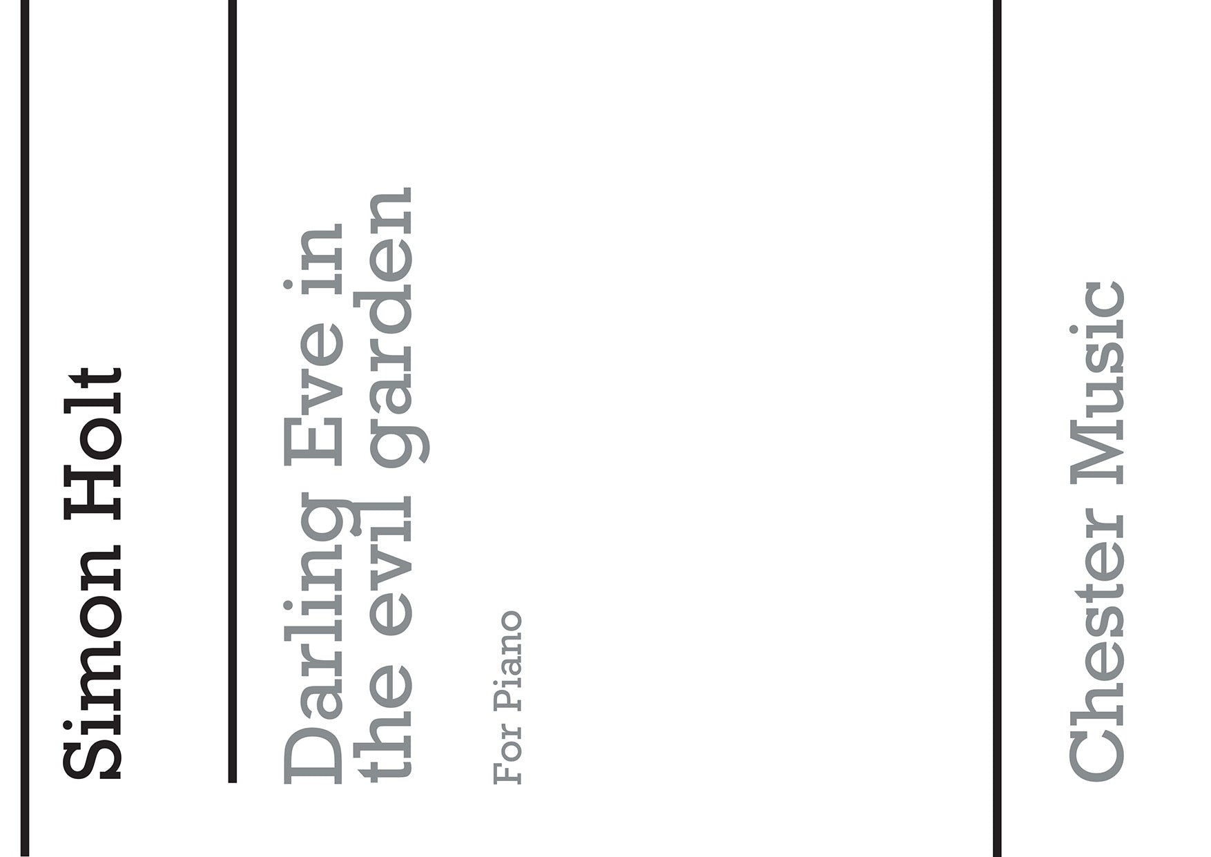 Darling Eve in the Evil Garden de Simon Holt, Livre pour piano
