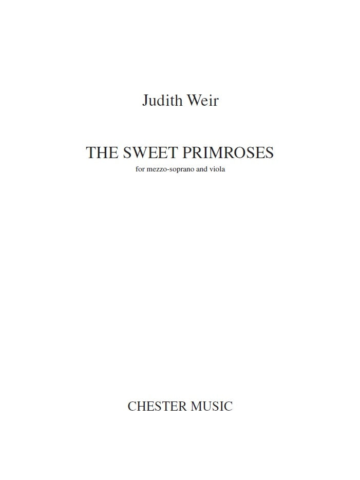 The Sweet Primroses de Judith Weir, Livre pour mezzo-soprano et Alto