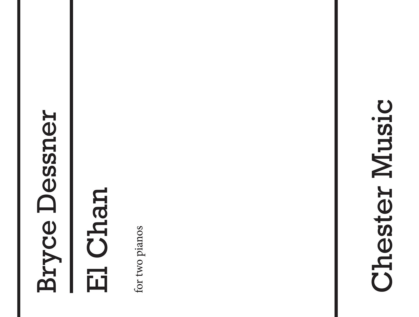 El Chan de Bryce Dessner, Livre + partie(s) séparée(s) pour duo de pianos