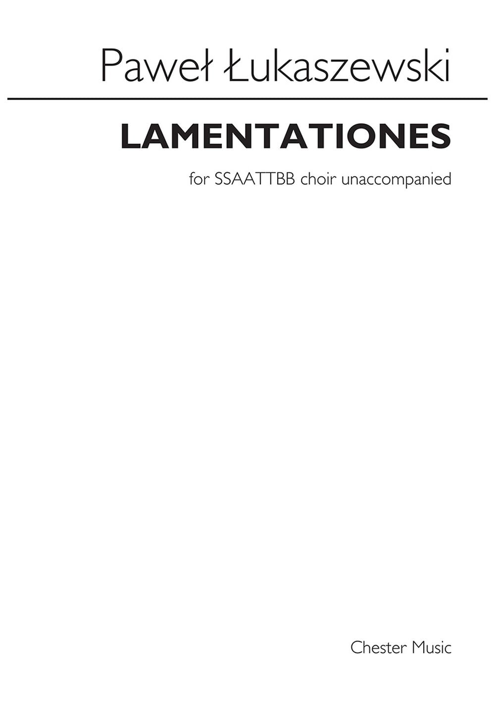 Lamentationes de Paweł Łukaszewski, Réduction pour piano pour sATB