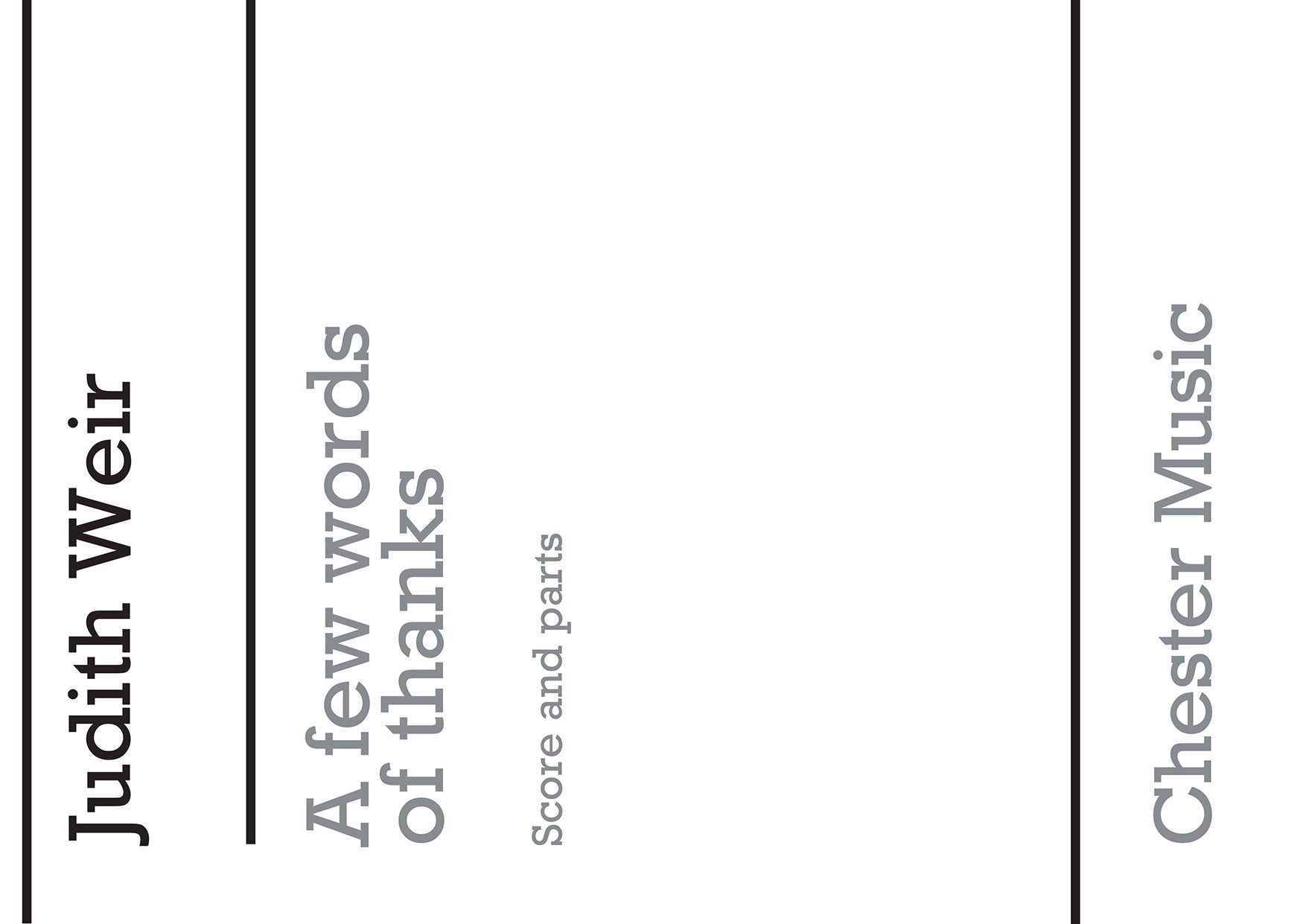 A Few Words Of Thanks de Judith Weir, Partition + parties pour flûte et Hautbois et Clarinette et Alto et Violoncelle