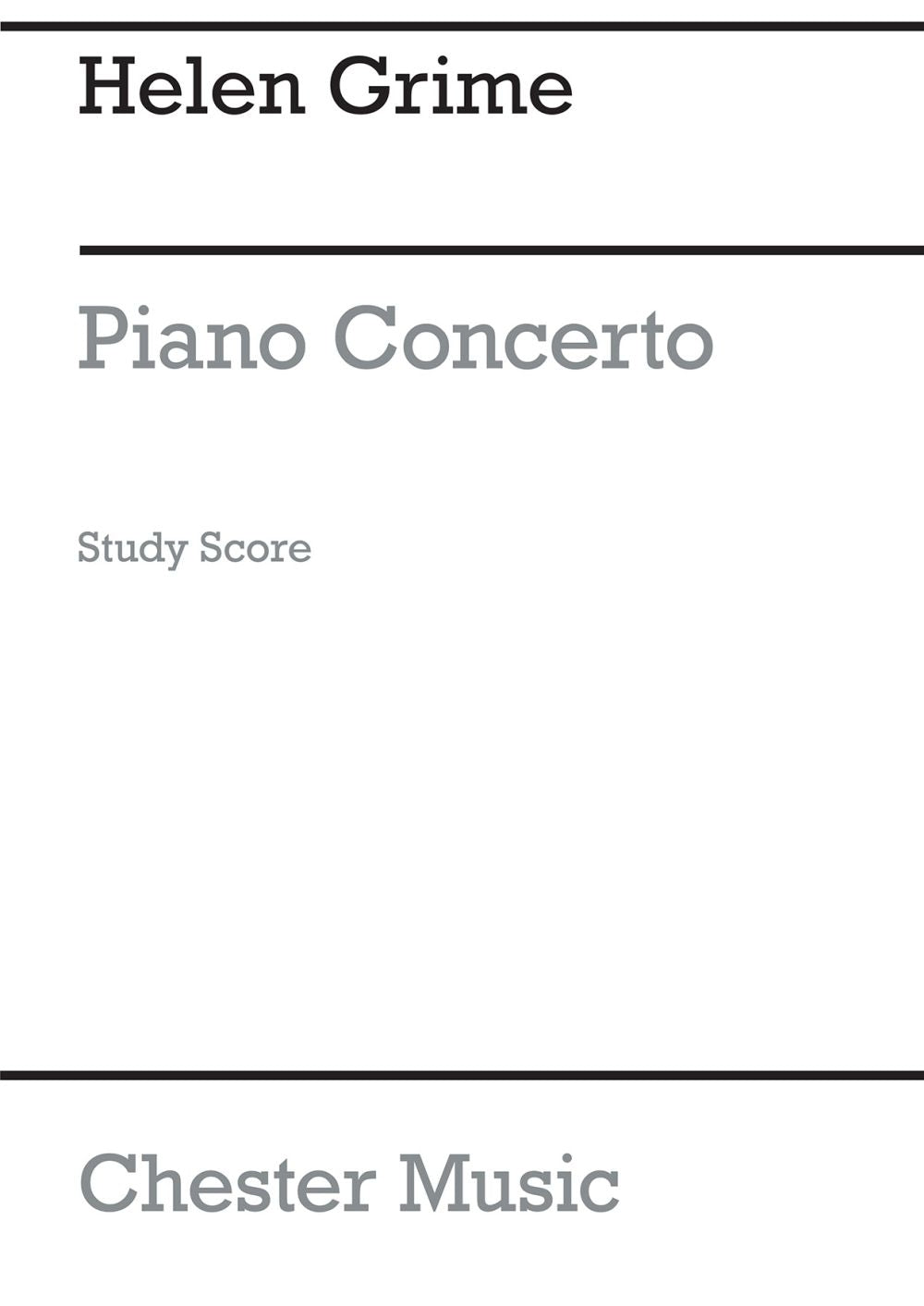 Piano Concerto de Helen Grime, Partition d'étude pour piano et Ensemble de chambre
