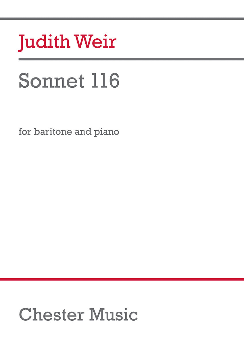 Sonnet 116 de Judith Weir, Livre pour voix de baryton et Piano