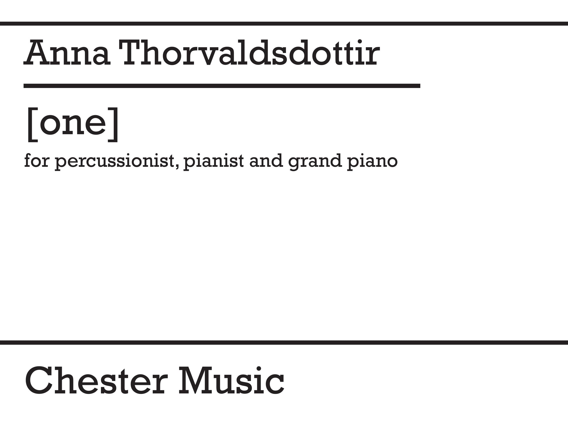 Anna Thorvaldsdottir: [one] de Anna Thorvaldsdottir, Livre + partie(s) séparée(s) pour percussion et Piano