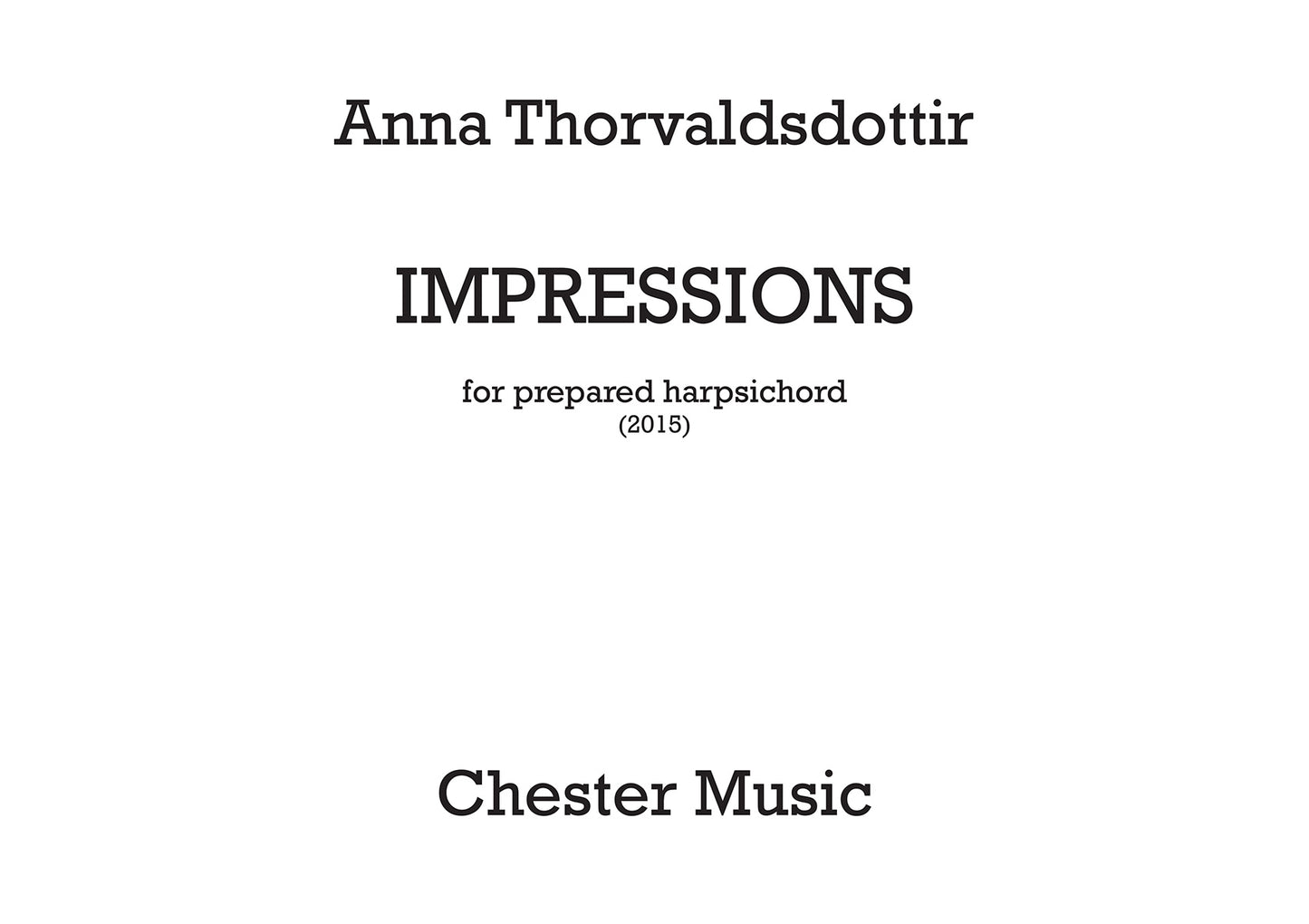 Impressions de Anna Thorvaldsdottir, Livre pour clavecin