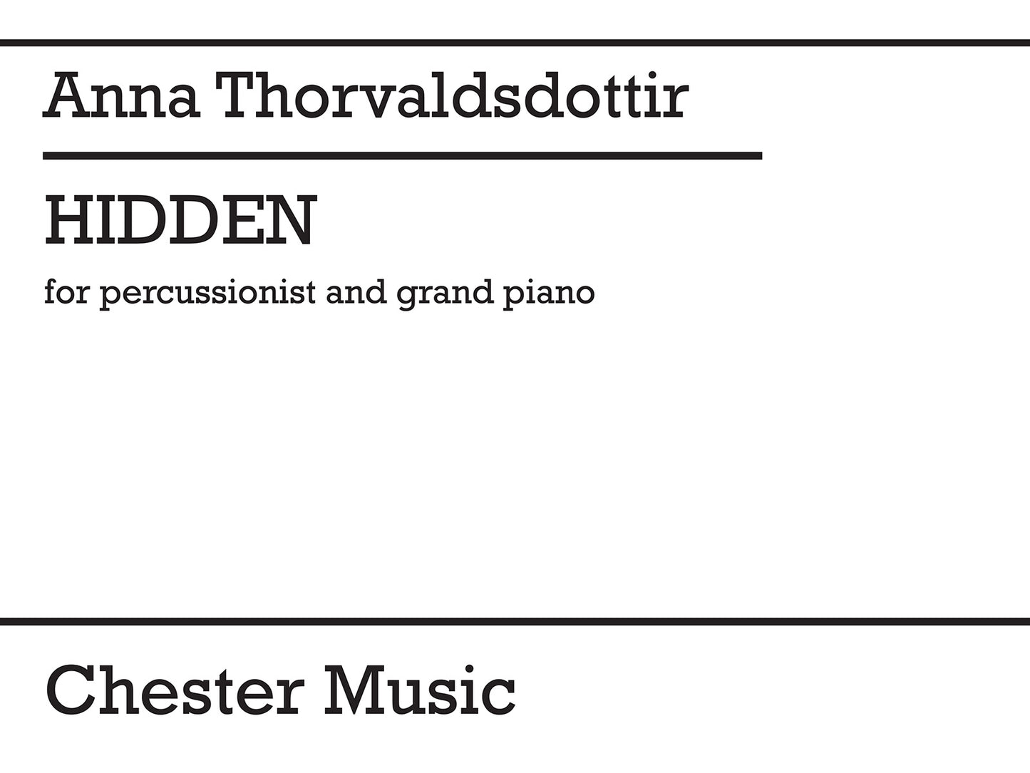 Hidden de Anna Thorvaldsdottir, Partition pour percussion et Piano