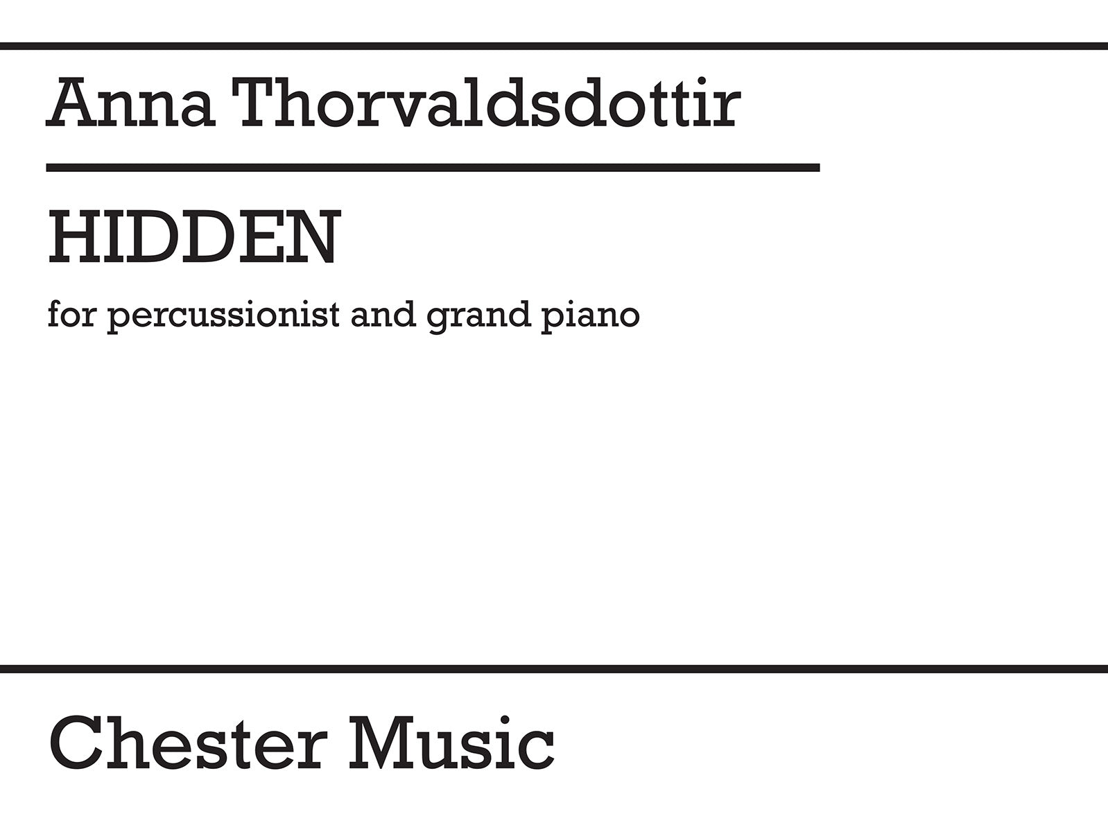 Hidden de Anna Thorvaldsdottir, Partition pour percussion et Piano