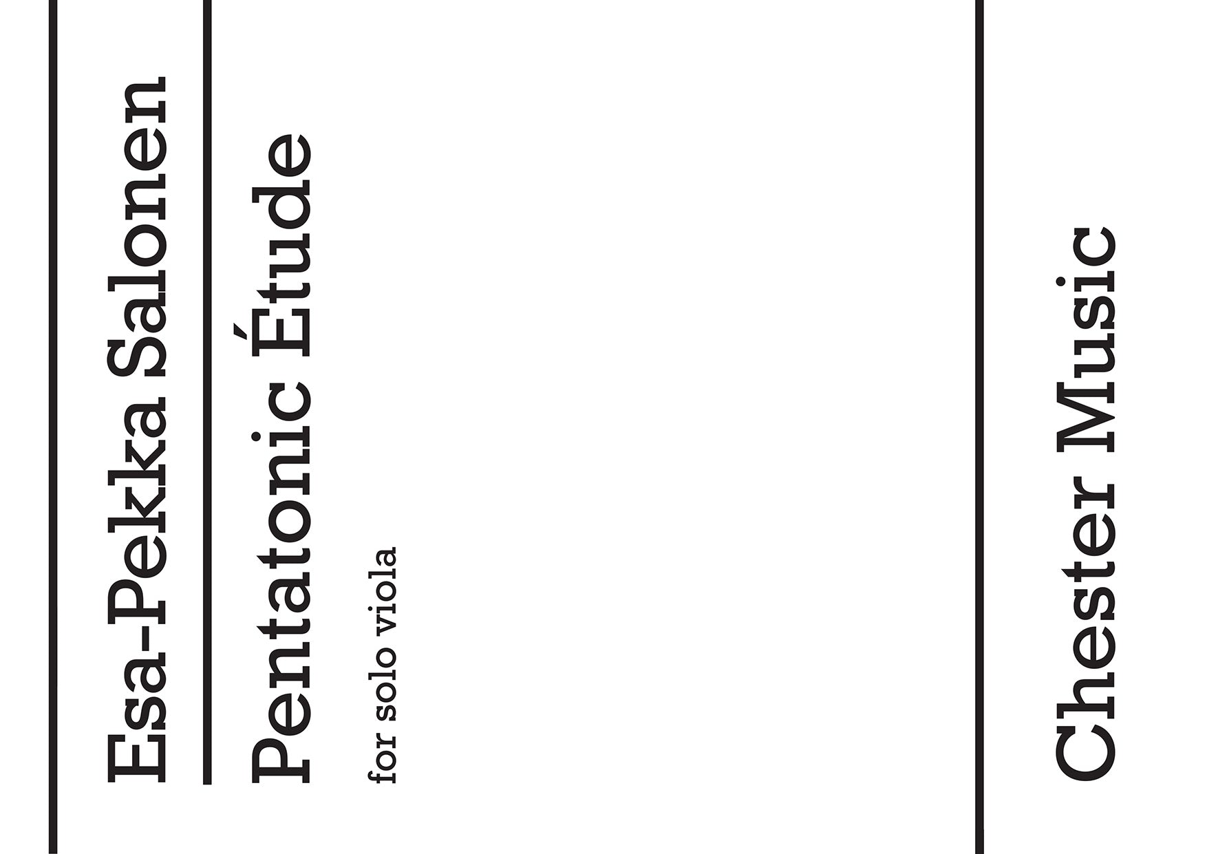 Pentatonic Etude For Solo Viola de Esa-Pekka Salonen, Livre pour alto