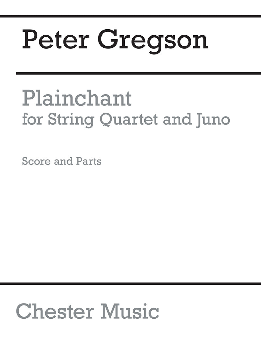 Plainchant de Peter Gregson, Partition + parties pour quatuor à cordes et Synthesiser