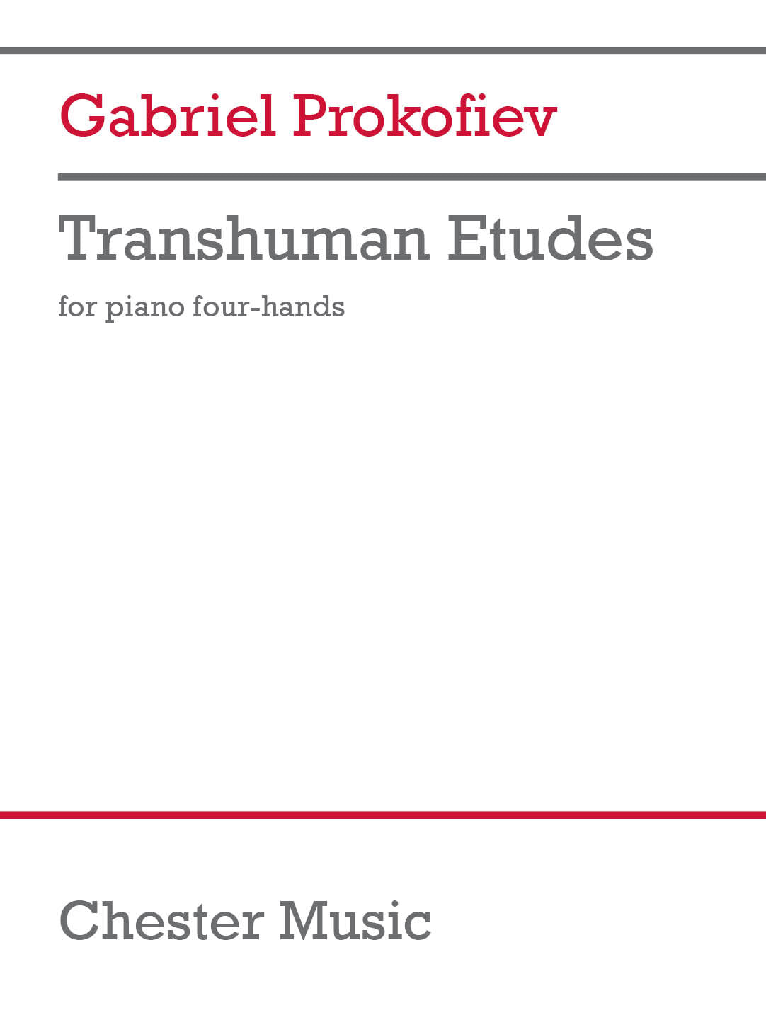 Transhuman Etudes de Gabriel Prokofiev, Livre + partie(s) séparée(s) pour piano et à 4 mains