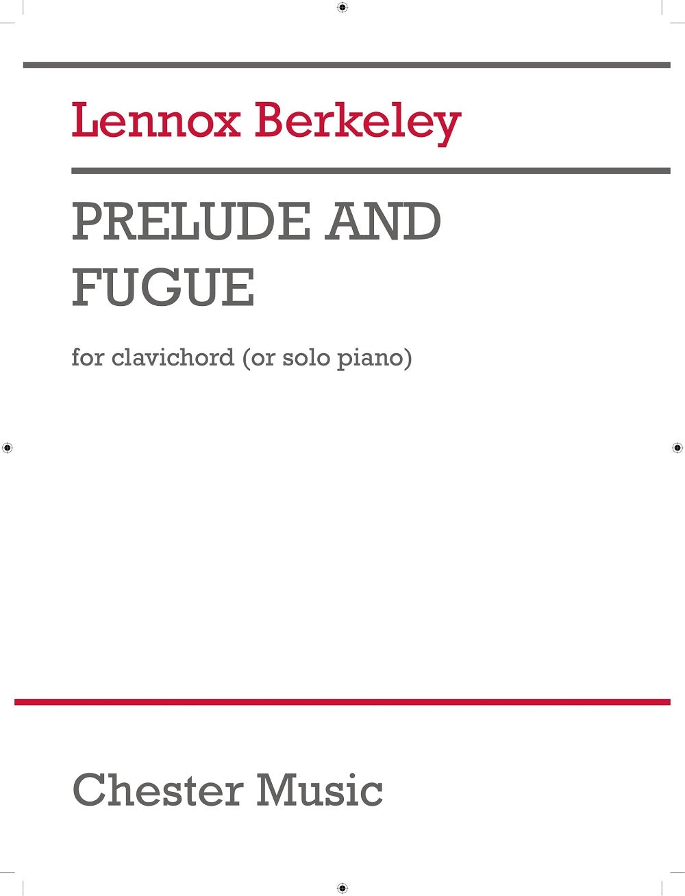 Prelude and Fugue for Clavichord Op.55 No.3 de Lennox Berkeley, Livre pour clavicorde