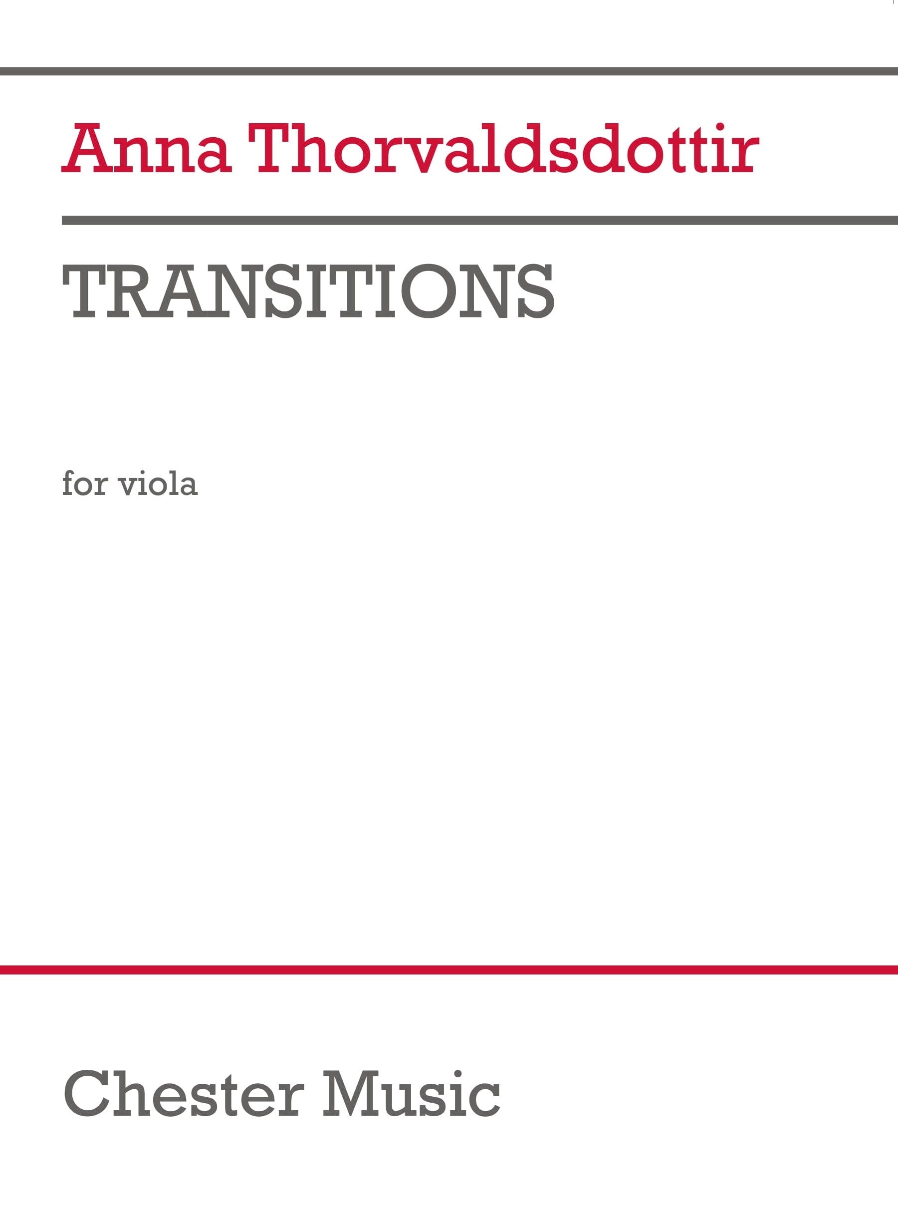 Transitions (version for Viola) de Anna Thorvaldsdottir, Partition pour alto