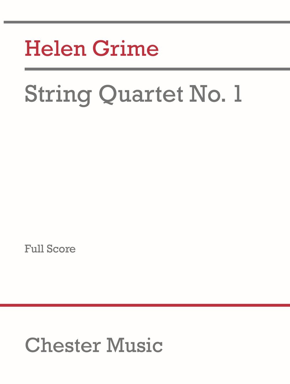 String Quartet No.1 Score de Helen Grime, Partition pour quatuor à cordes