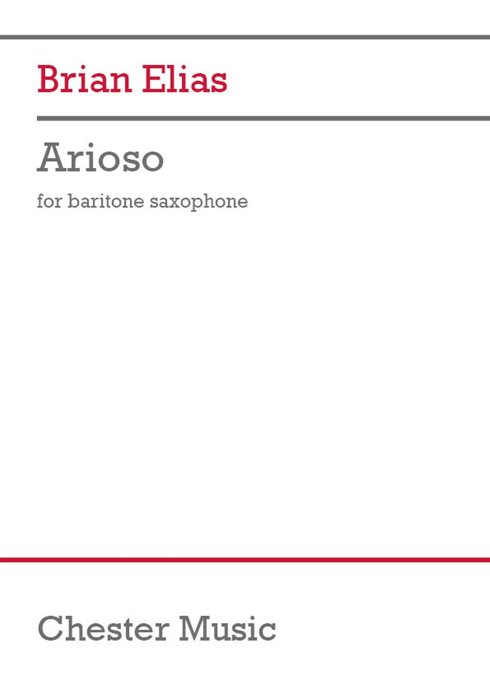 Arioso de Brian Elias, Livre pour saxophone baryton