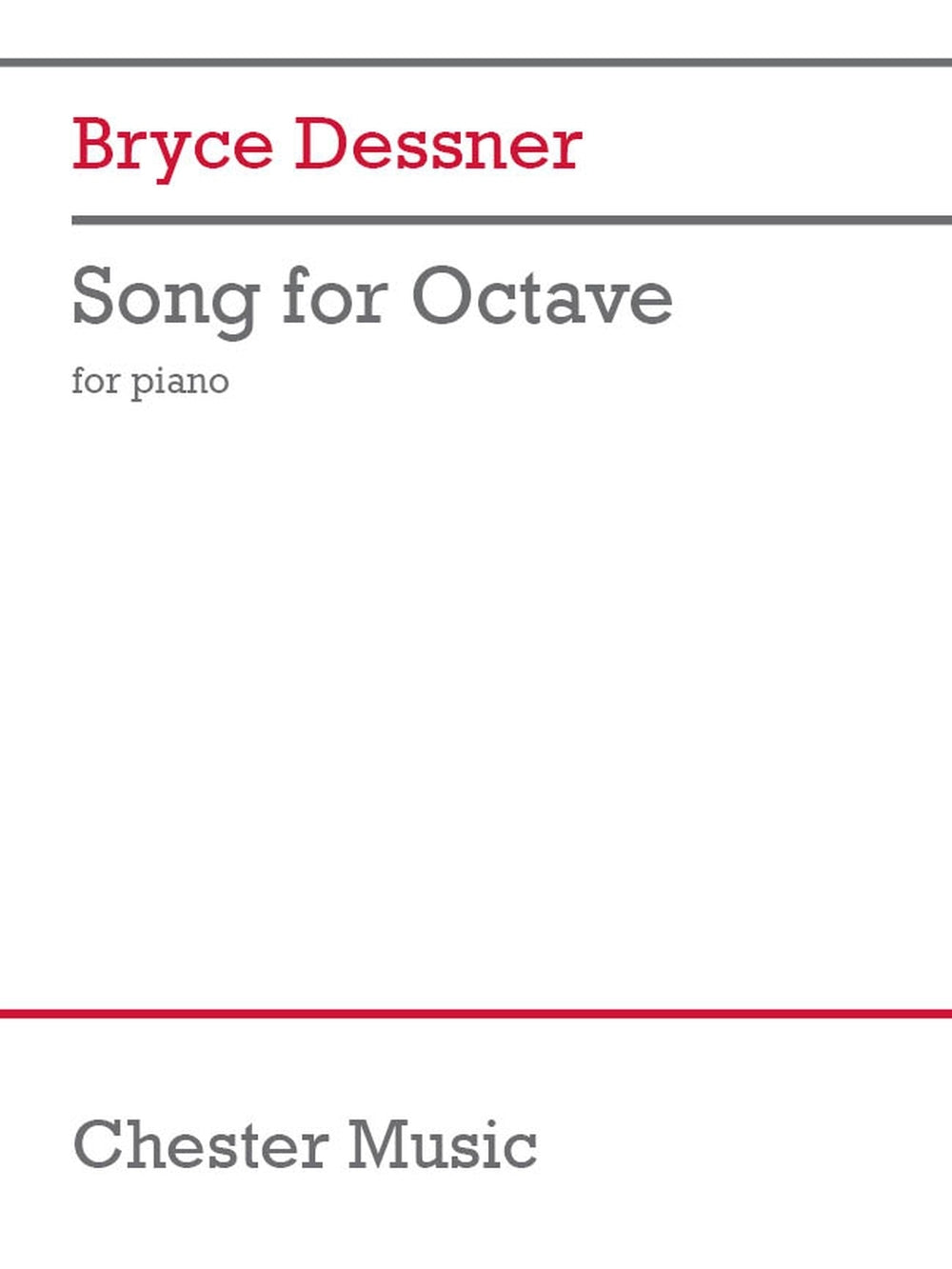 Song for Octave de Bryce Dessner, Livre pour piano