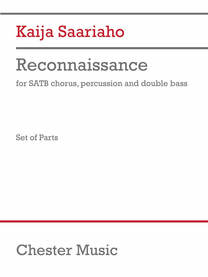 Reconnaissance de Kaija Saariaho, Jeu de parties pour chœur et Percussion et Contrebasse
