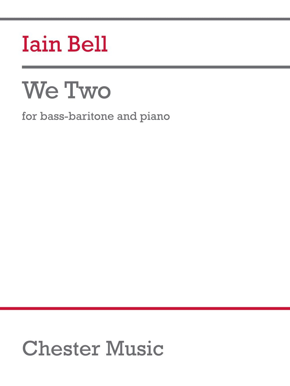 We Two de Iain Bell, Réduction pour piano pour basse et Bariton Voice et Piano