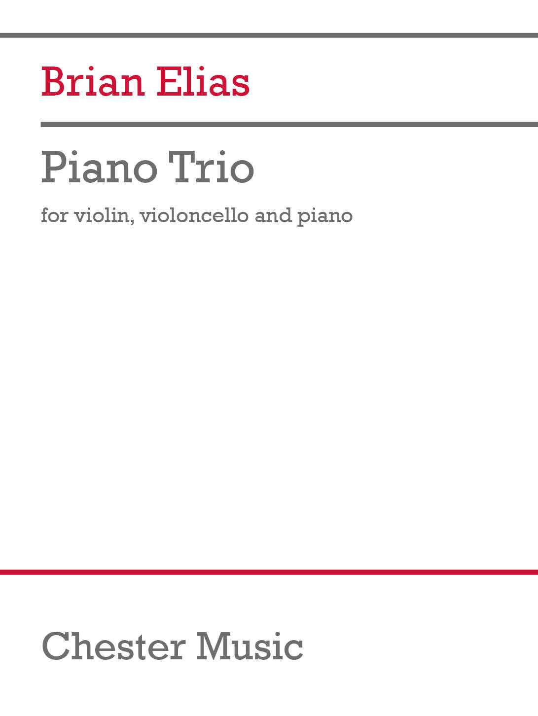 Piano Trio de Brian Elias, Partition + parties pour violon et Violoncelle et Piano