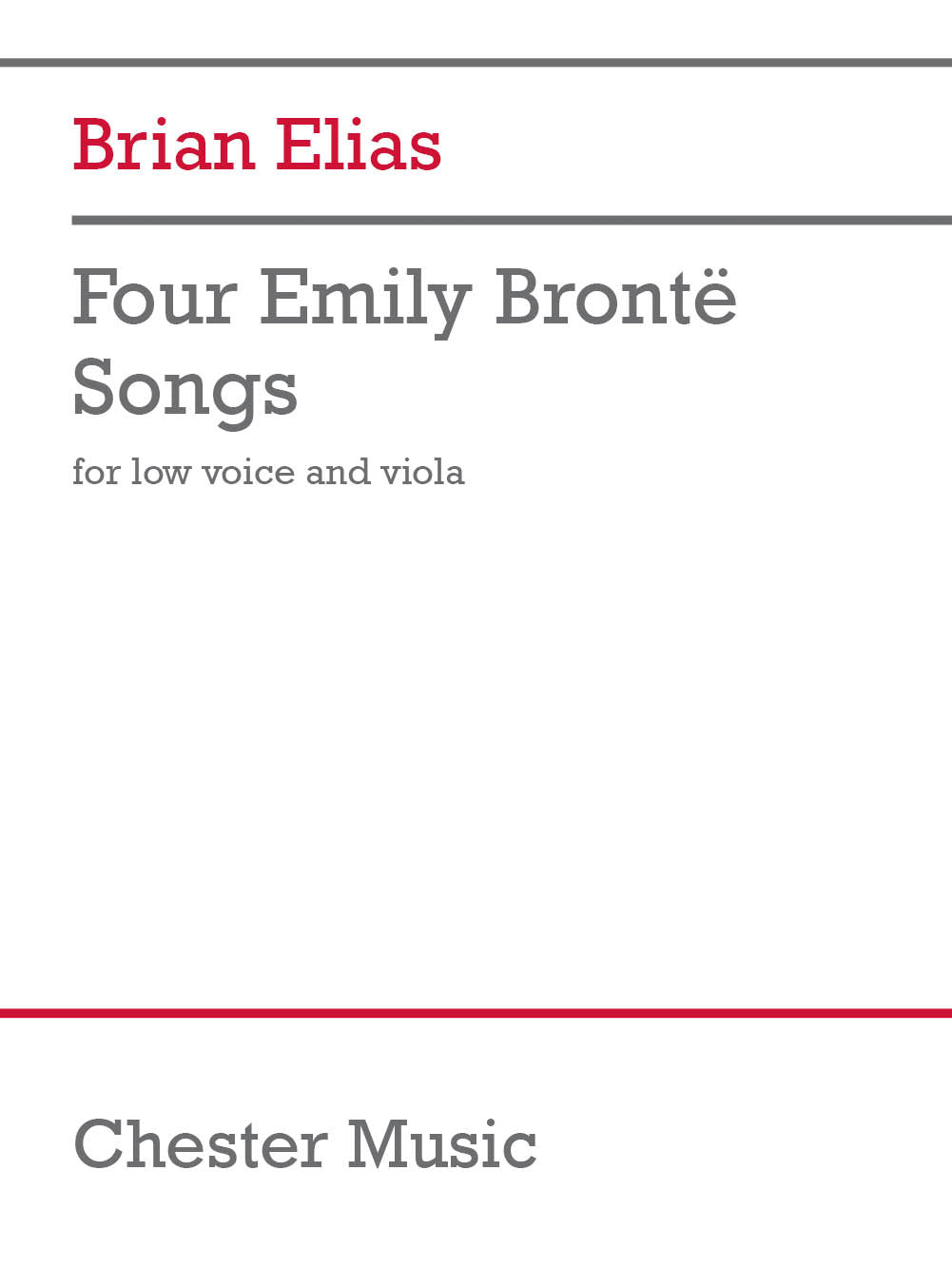 Four Emily Brontë Songs de Brian Elias, Livre pour voix grave et Alto
