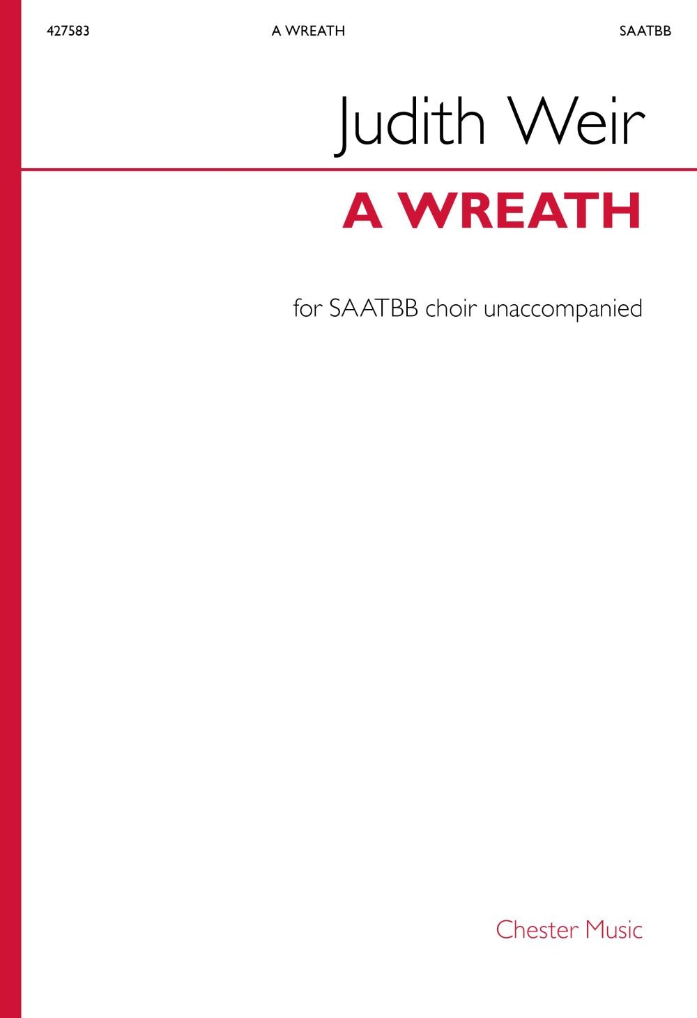 A Wreath de Judith Weir, Partition chorale pour sAATBB