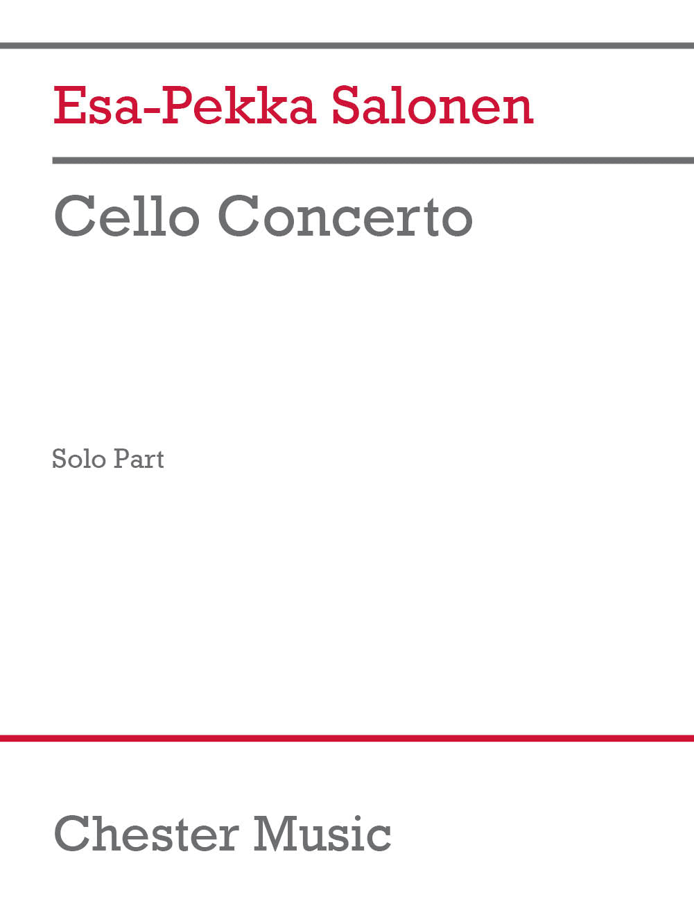 Cello Concerto (solo part) de Esa-Pekka Salonen, Partie séparée pour orchestra and Cello Solo