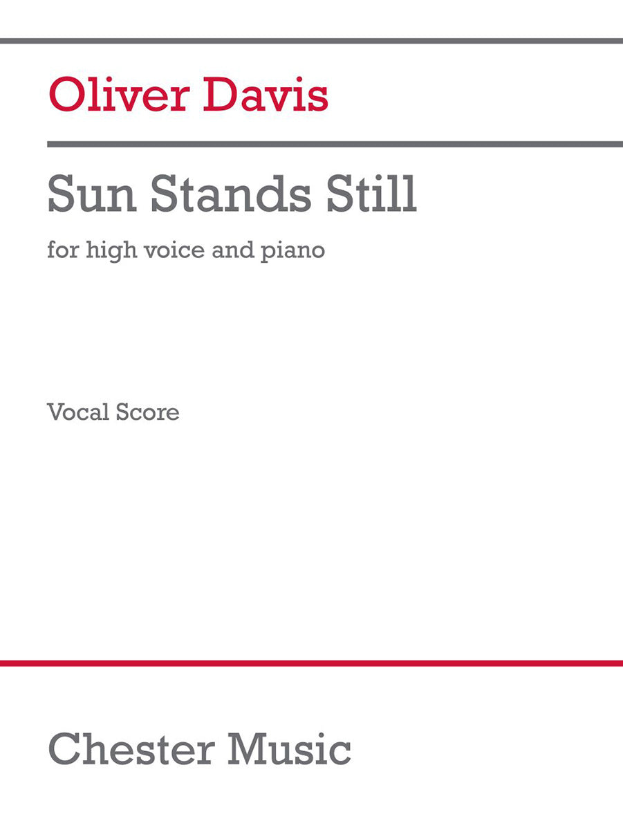 Sun Stands Still de Oliver Davis, Réduction pour piano pour voix aiguë et Piano
