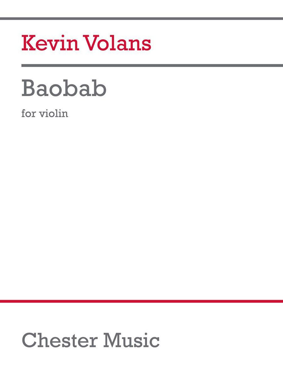 Baobab de Kevin Volans, Livre pour violon