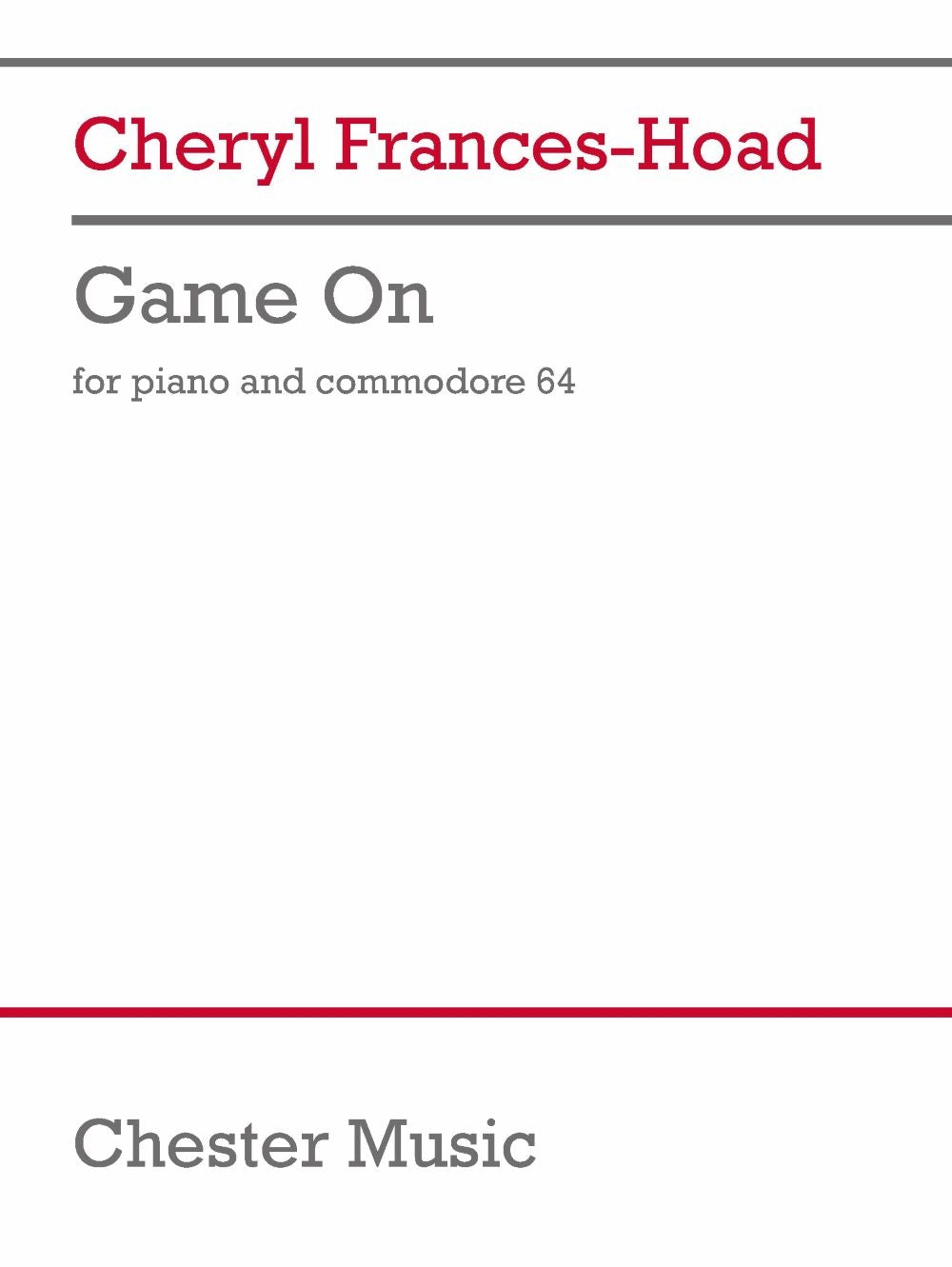 Game On de Cheryl Frances-Hoad, Livre pour piano