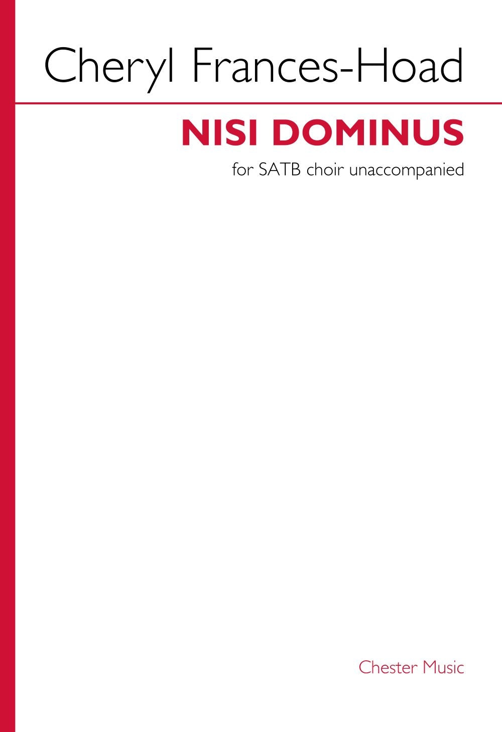 Nisi Dominus de Cheryl Frances-Hoad, Partition chorale pour sATB