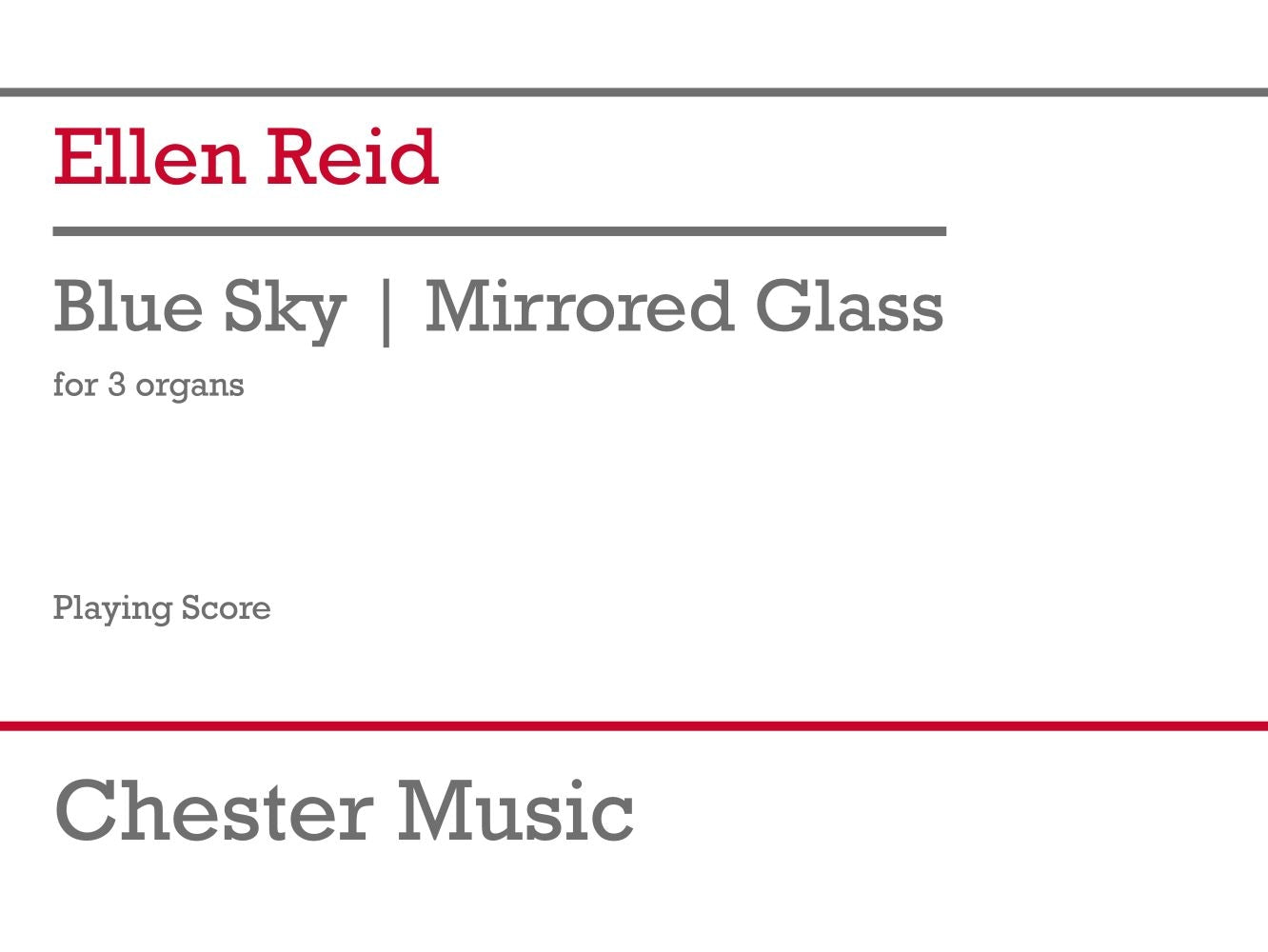 Blue Sky - Mirrored Glass de Ellen Reid, Partition pour 3 orgues