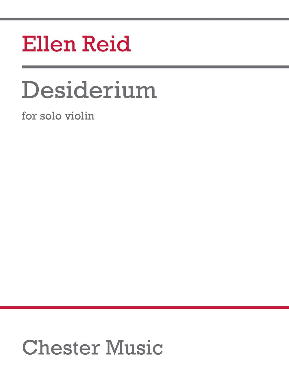 Desiderium de Ellen Reid, Livre pour violon